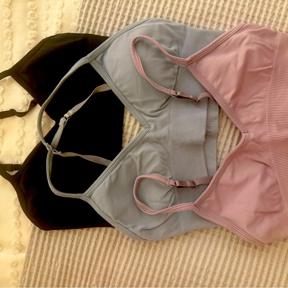 Lululemon Athletica Black and Gray Sports Bras Intimates